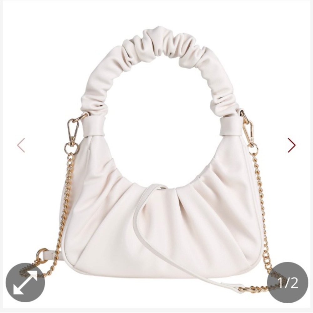 White hobo chic pouch purse brand new